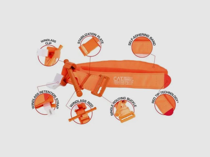 Combat Application Tourniquet (C-A-T) Rescue Orange, afbeelding 7 van 9