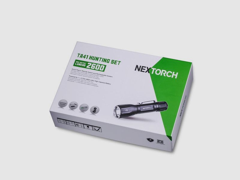 NEXTORCH TA41 Set – 2.600 lm incluant batterie, support et interrupteur à câble