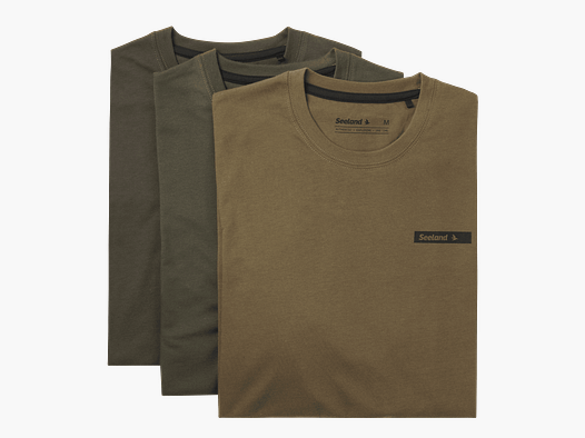 Seeland T-Shirt, pack de 3 Hombres Pine Green/Military Olive/Grape Leaf XL