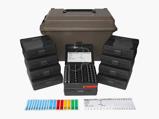 MTM – ACC-9 CASSETTA AMMO CAN + 10 SCATOLE PORTA MUNIZIONI P100-9MM