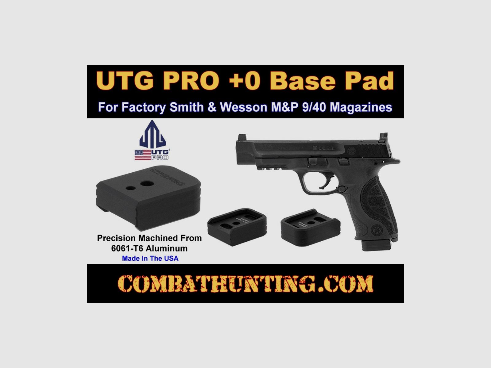 UTG PRO +0 Base Pad, S&W M&P 9/40, Aluminum