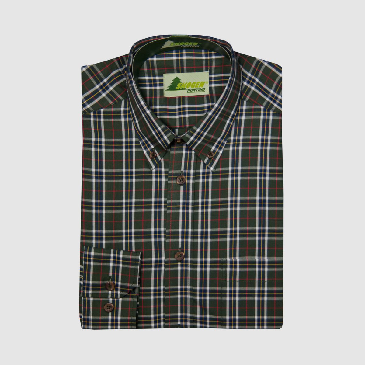 SKOGEN Camicia Button Down MANICA EXTRA LUNGA Oliva