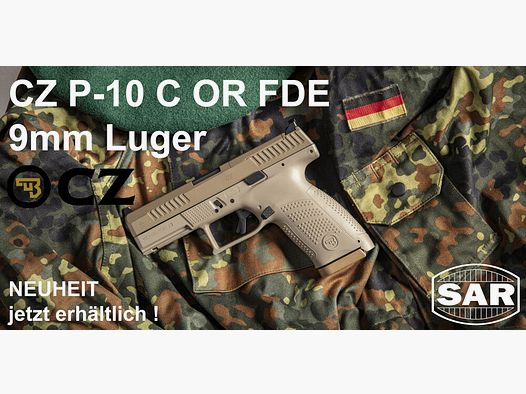 CZ CZ Pistolet P-10 C OR FDE 9mmLuger, Optics Ready, SFA - Striker Fire Action