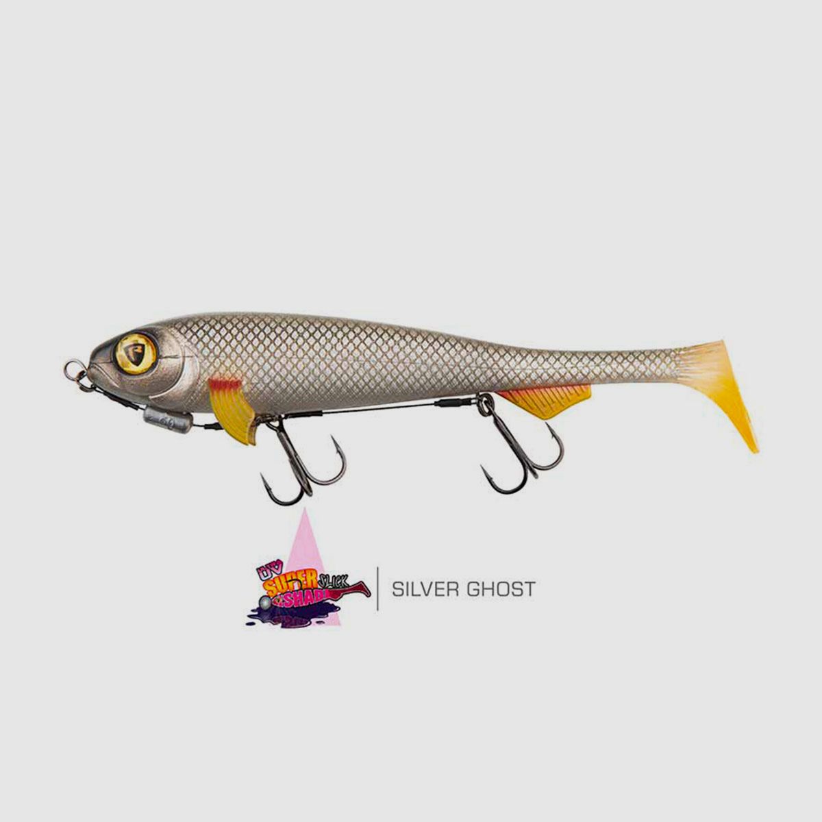 FOX RAGE – ULTRA UV | SUPER SLICK SHAD | LOADED SOFTBAITS | 23cm 9″ 97g | Silver Ghost, immagine 1 di 2