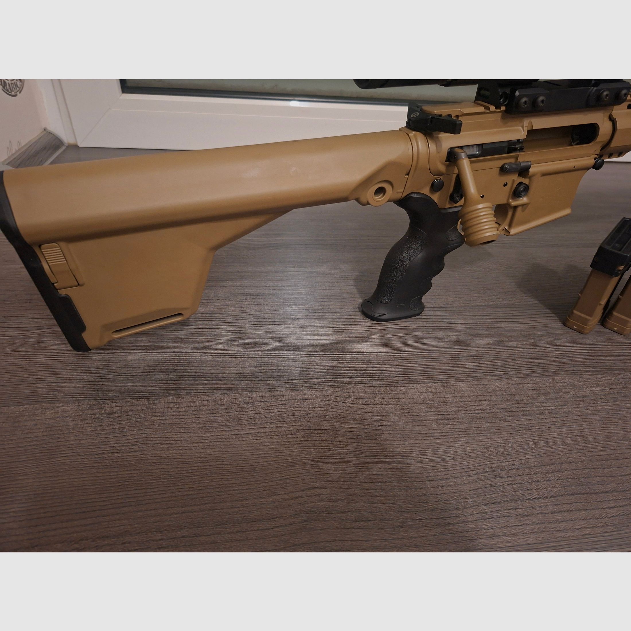 Schmeisser SP15 LMR, straight pull repeater, AR15 on yellow firearms ownership certificate, as new, RAL8000