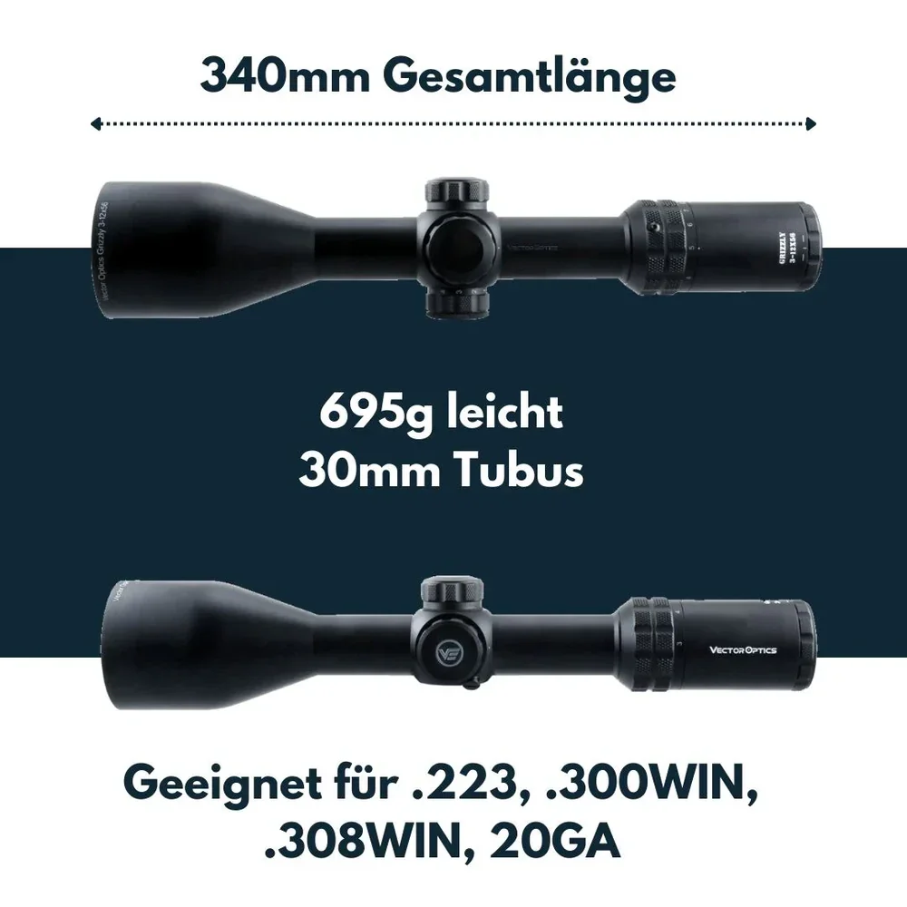 Vector Optics SCOM-09 Grizzly 3-12x56SFP E 11mm Dovetail