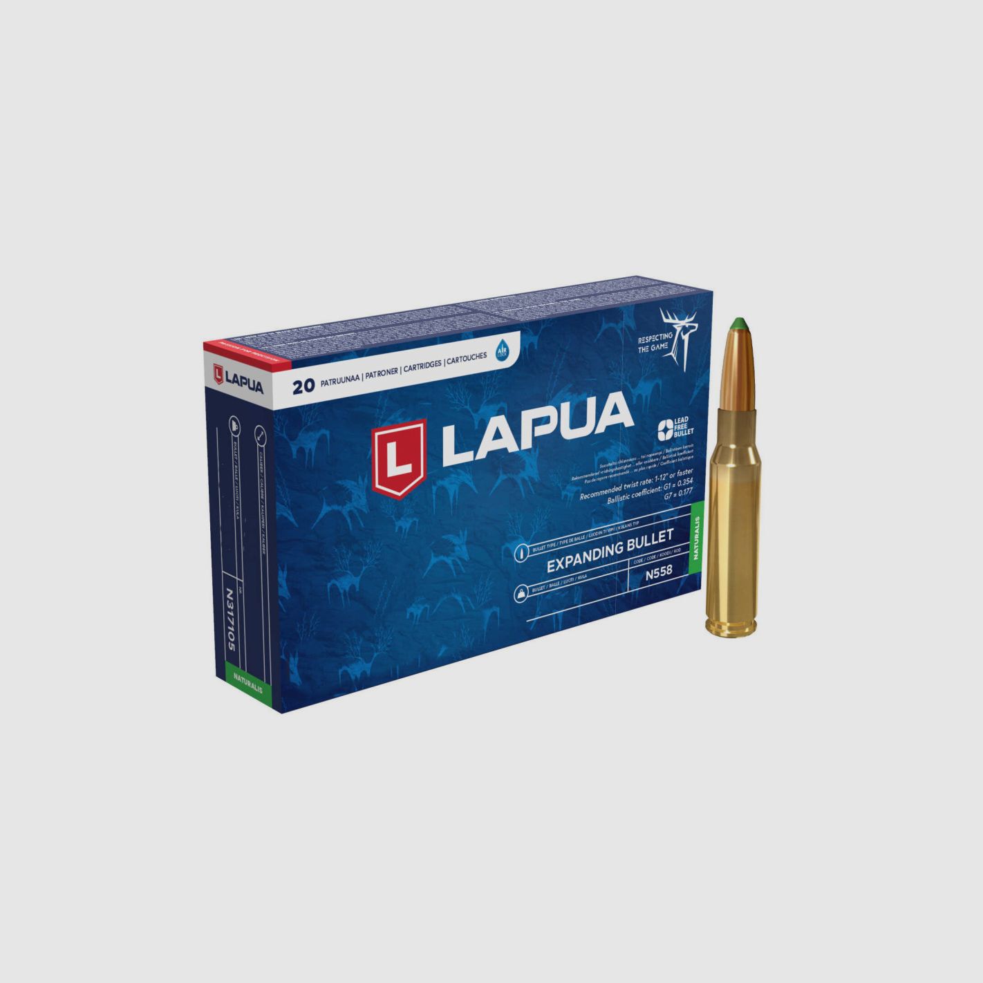 Lapua Naturalis Cal. 308 Win, - sin plomo - 11g / 170gr