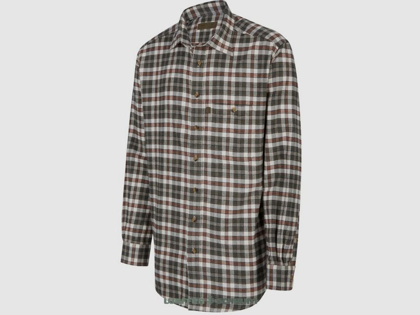 Böcker Hemd Vollzwirn Comfort Fit Grün kariert