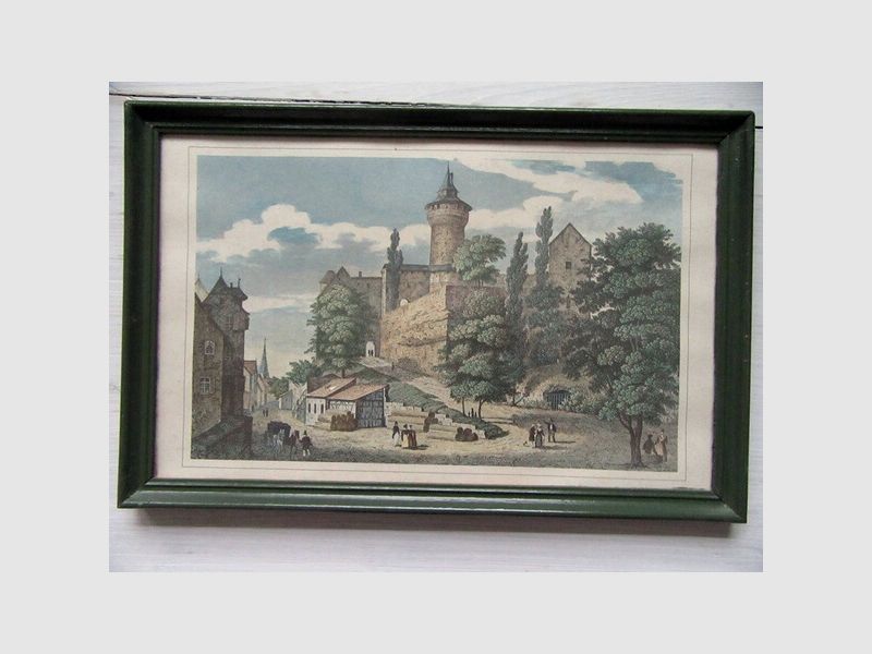 Grafik Nürnberg  Alt Burg Lithografie Druck Bild