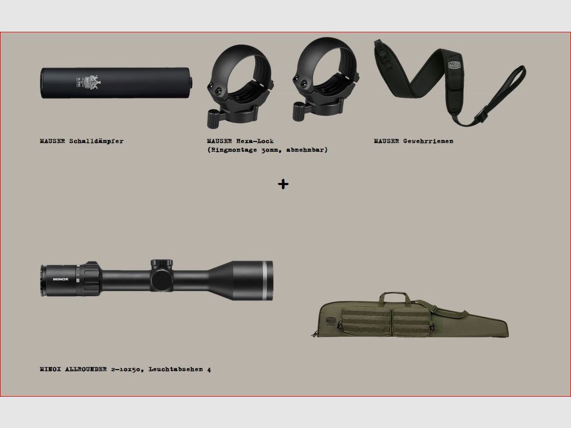 Mauser M12 Max; Professional starter package; Minox 2-10x50; Silencer