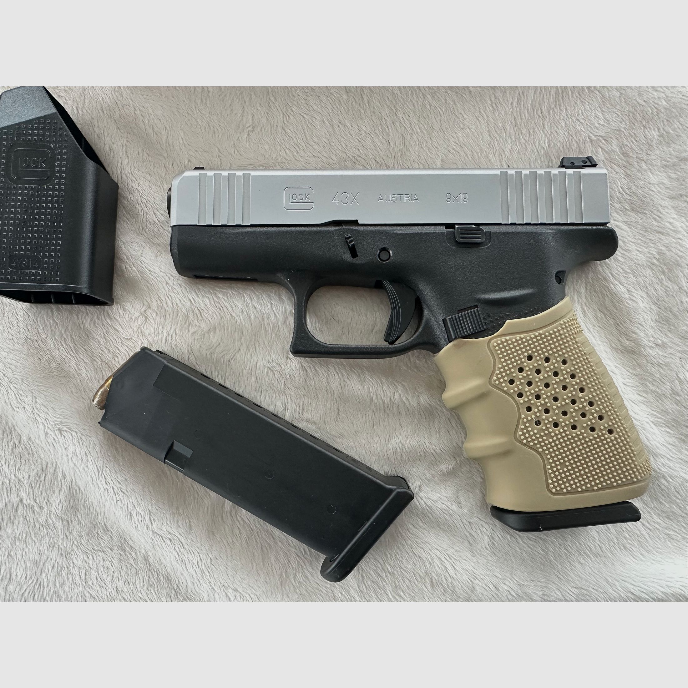 Glock 43X Silver Slide - Zilver in 9mm - NEUWERTIG