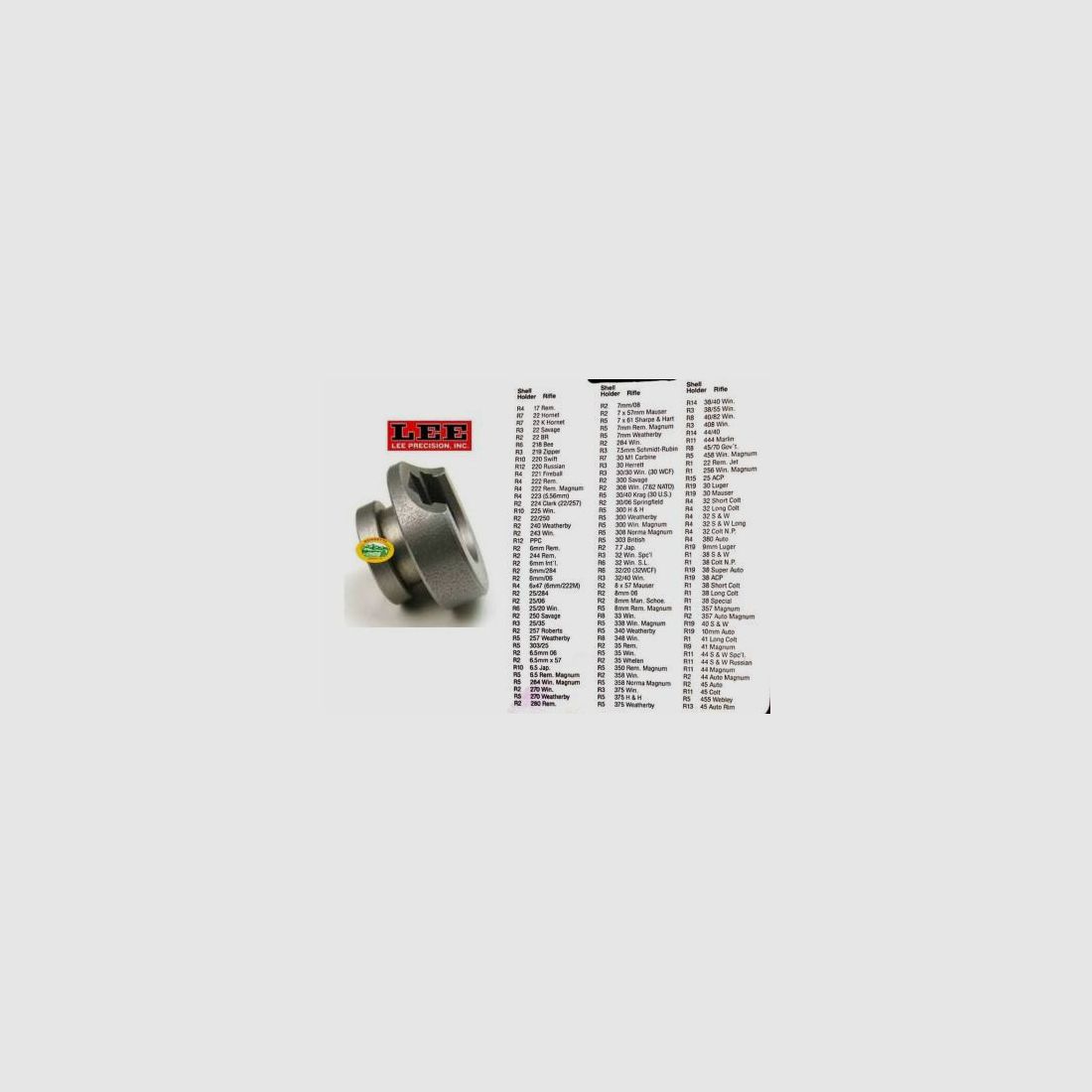 LEE Shell holder per pressa - 19 - 90004