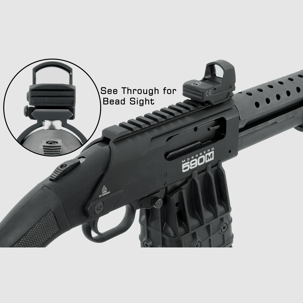 Picatinny-Montage für Mossberg 500 und Maverick 88 Kal. 12/76 mit Patronengürtel, Bild 3 von 4