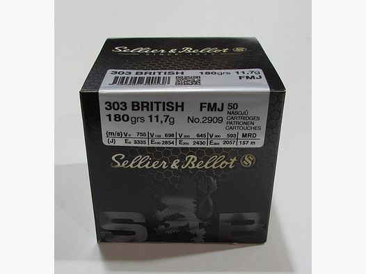 boite de 50 cartouches seller & bellot cal 303 british FMJ 180 grains