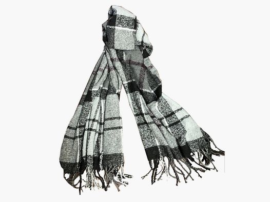 Szalik BARBOUR w kratę boucle szary