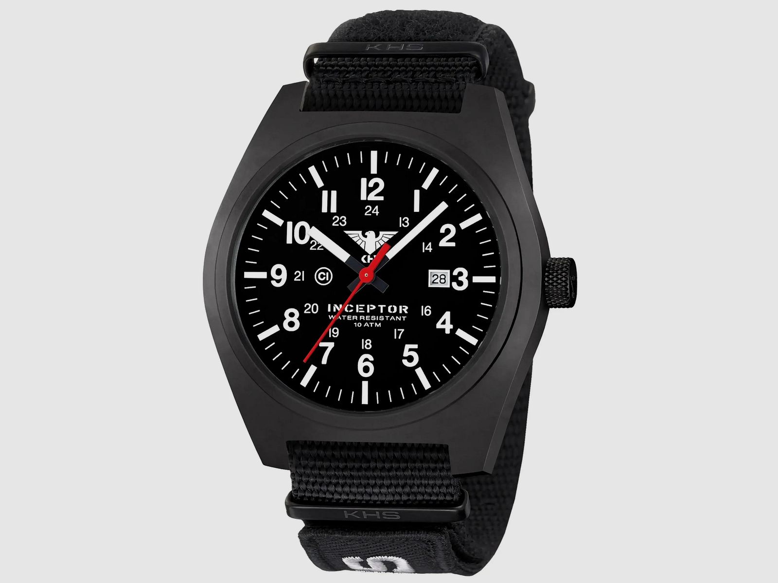 Reloj KHS Armbanduhr Inceptor Black Steel XTAC con correa Nato