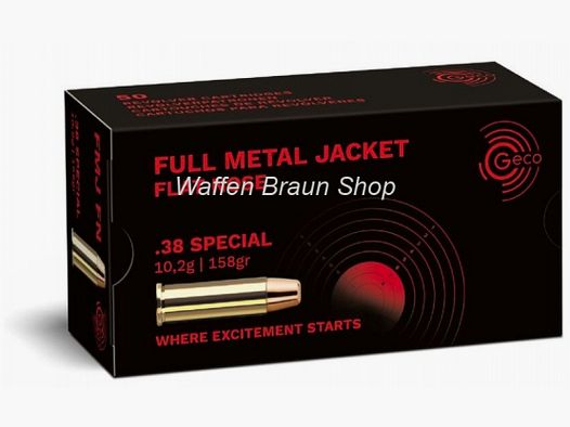 GECO PATR .38 SPEC FMJ-FLAT NOSE 10.2G 50 PCS