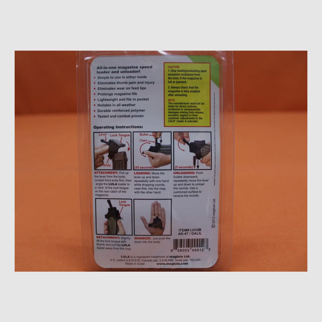 Maglula Maglula LULA (LU12B): Magazine loader/unloader for AK-47/AKM/Galil magazines 7.62x39/.223Rem BLK