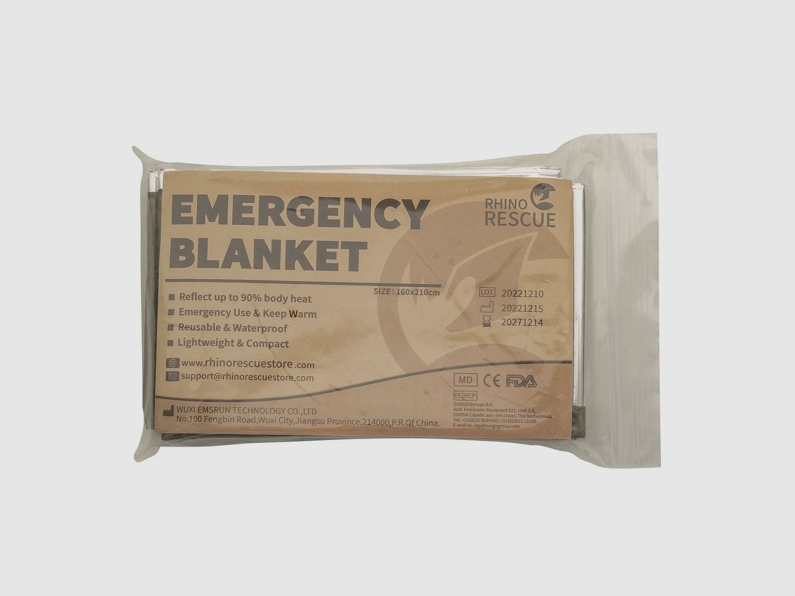 Rettungsdecke Oliv/Silber