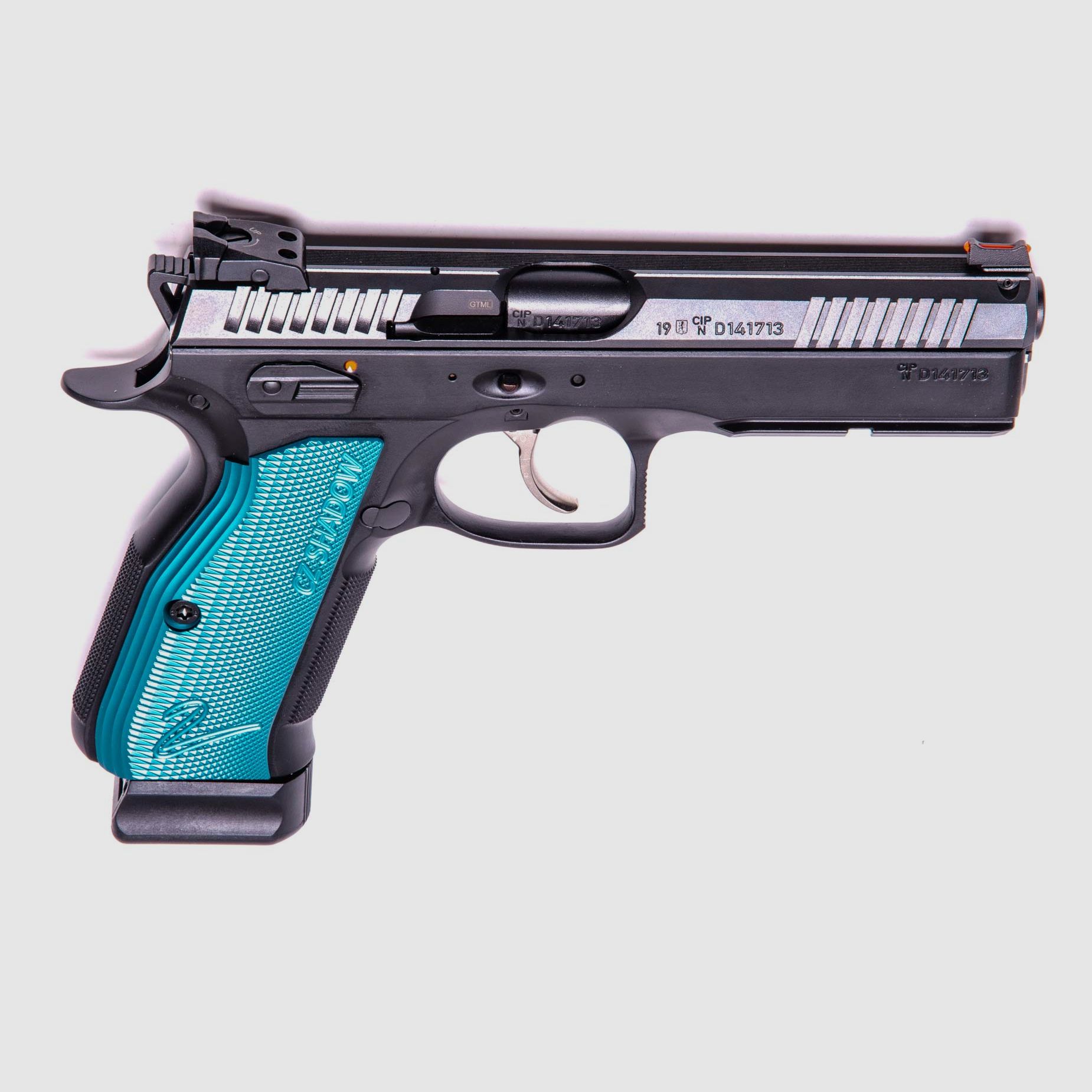 CZ 75 Shadow 2 Blau Grip LL12,0cm 9mm Luger, afbeelding 2 van 3