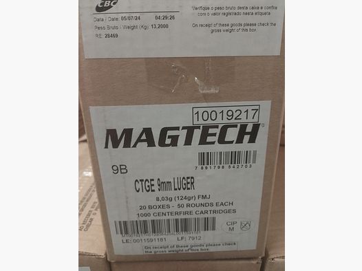 Magtech 9mm Luger, 1000Stk.Packung 