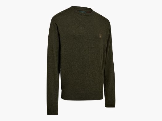 Harrington Strickpullover mit Rundhalsausschnitt - Forest Ember Melange – Größe: 4XL