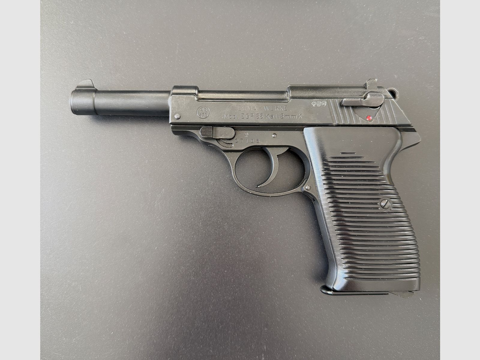 ERMA EGP 88, P1 P38 Nachbau, Kal. 8mmK und Kal. .35, Originalverpackung, Sammlerstück