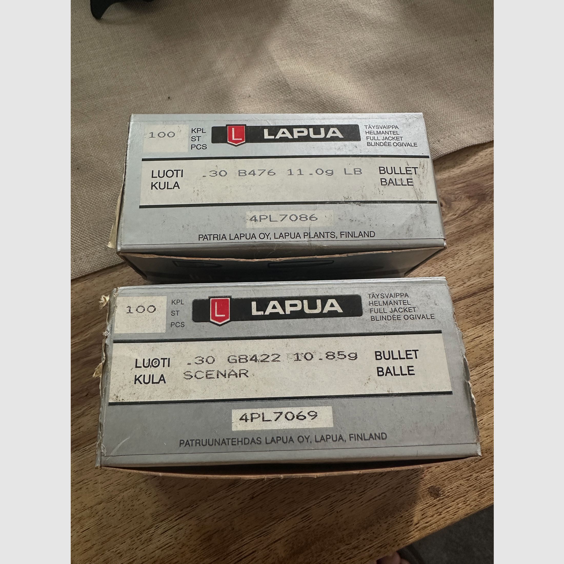 Ballots Lapua 200 pièces calibre 30