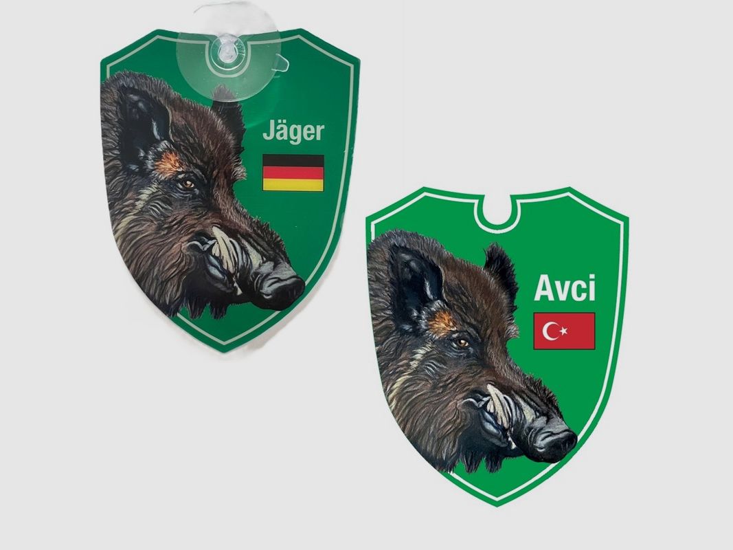 Dual optics car hunting signs wild boar