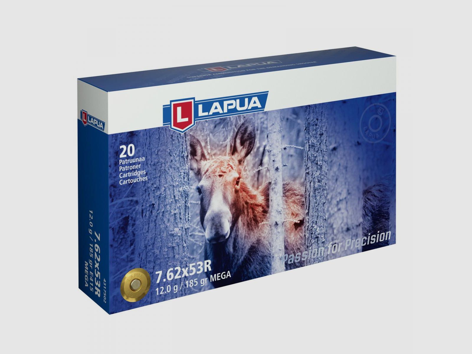 Lapua 7,62x53 R 185GR Mega 20 Patronen