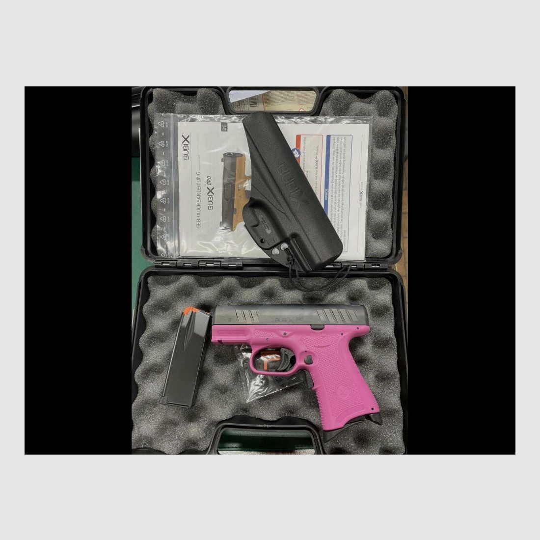 BubiX halfautomatisch pistool 9x19mm - Roze