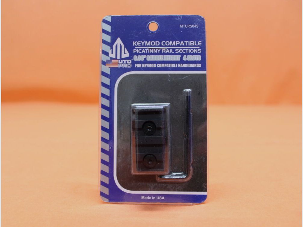UTG - Leapers UTG KeyMod Compatible Picatinny Rail Sections (MTURS04S) Black 4 Slots BL=40mm/ Picatinnyschiene, Bild 3 von 4