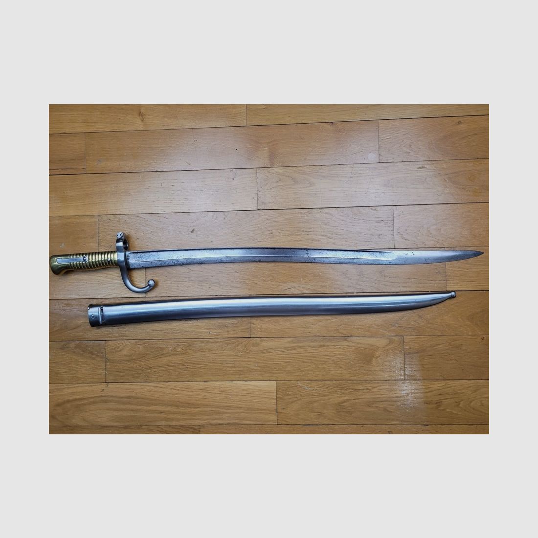 Sehr schöne Chassepot-Bajonett für Gewehr Modell 1866 – Kaiserliche Manufaktur Châtellerault – April 1870 – mit Nummer – TBE ++, Bild 8 von 13