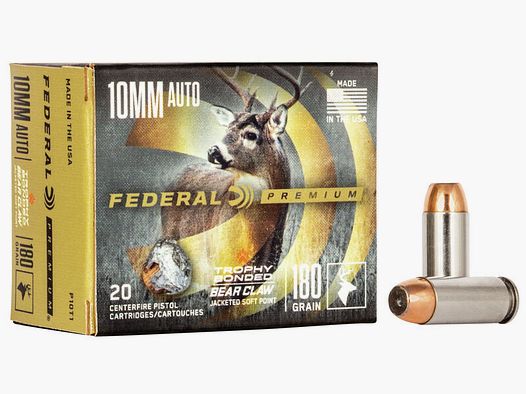 Federal Premium Trophy Bonded Bear Claw 10mm ACP 180GR BSP 20 cartucce
