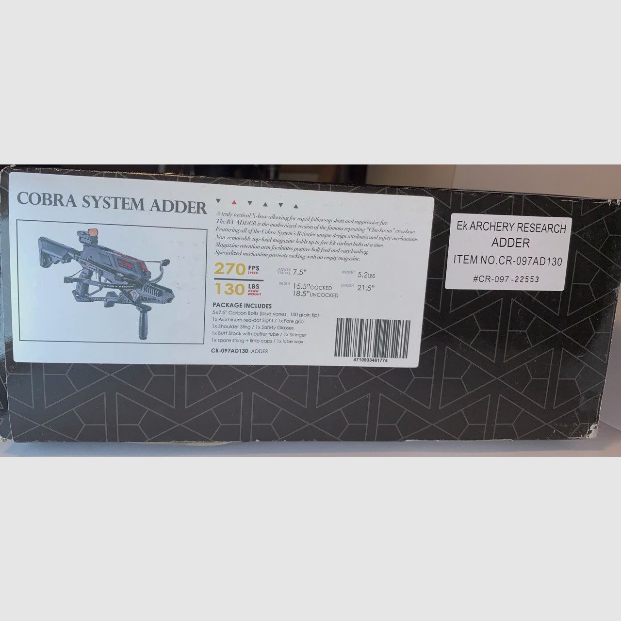 Taktische Repetierarmbrust Cobra Adder - EK Archery (nie benutzt)