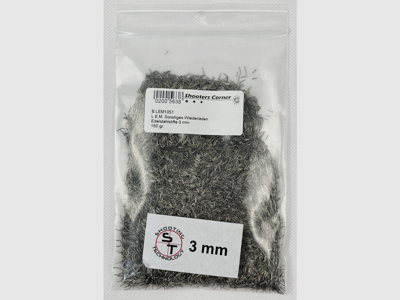 L.E.M. Edelstahlstifte 3 mm 150 gr.