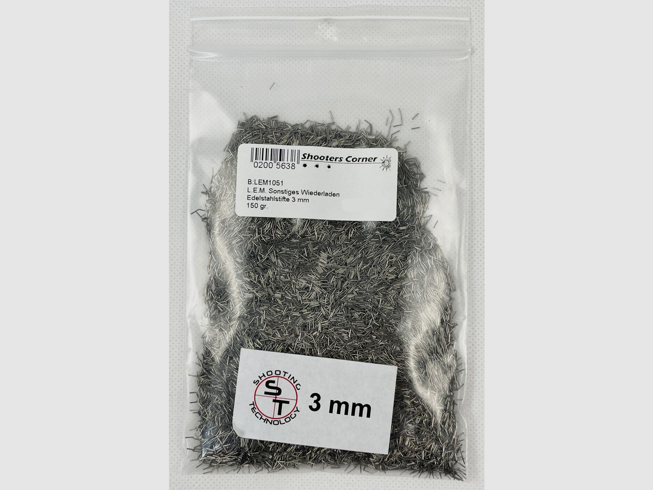L.E.M. Edelstahlstifte 3 mm 150 gr.