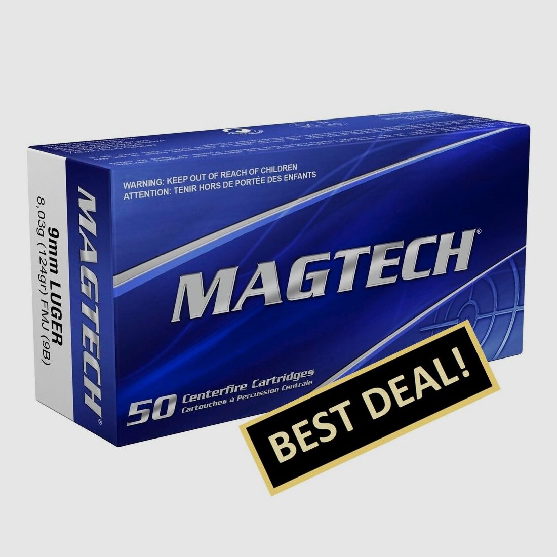 Magtech 9 mm Luger Full Metal Jacket 8.0g/124grs.