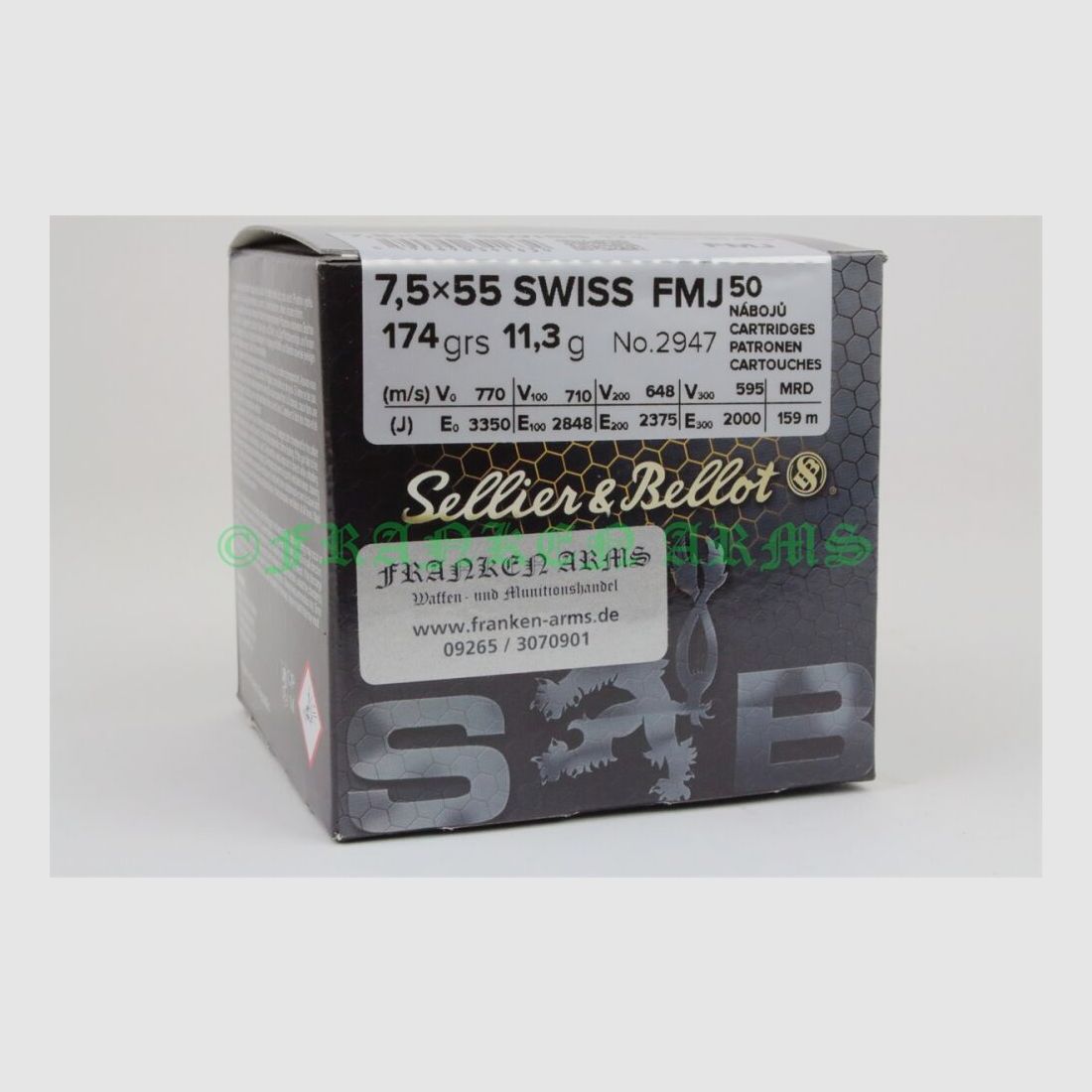 Sellier&Bellot 7,5x55 FMJ BT 174gr. 11,3g 50 Stück Staffelpreis