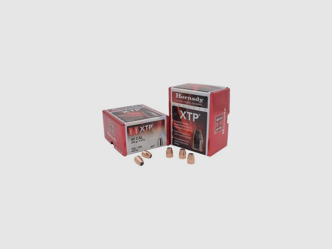 SCATOLA DA 100 PROIETTILI HORNADY 45 CAL.451 200 GRS XTP