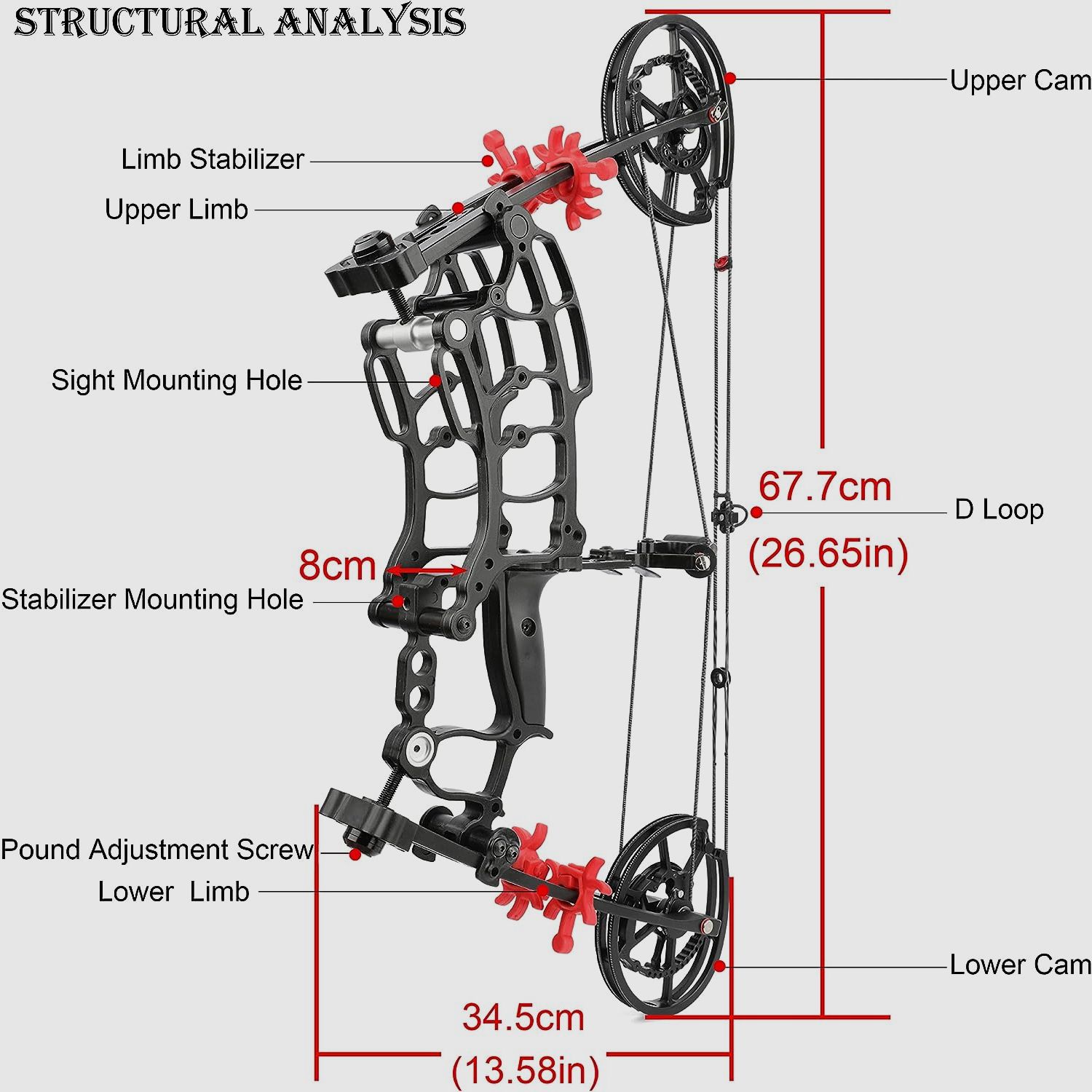 Arc à poulies - 40-65 lbs - Boules d'acier ou flèches tirables