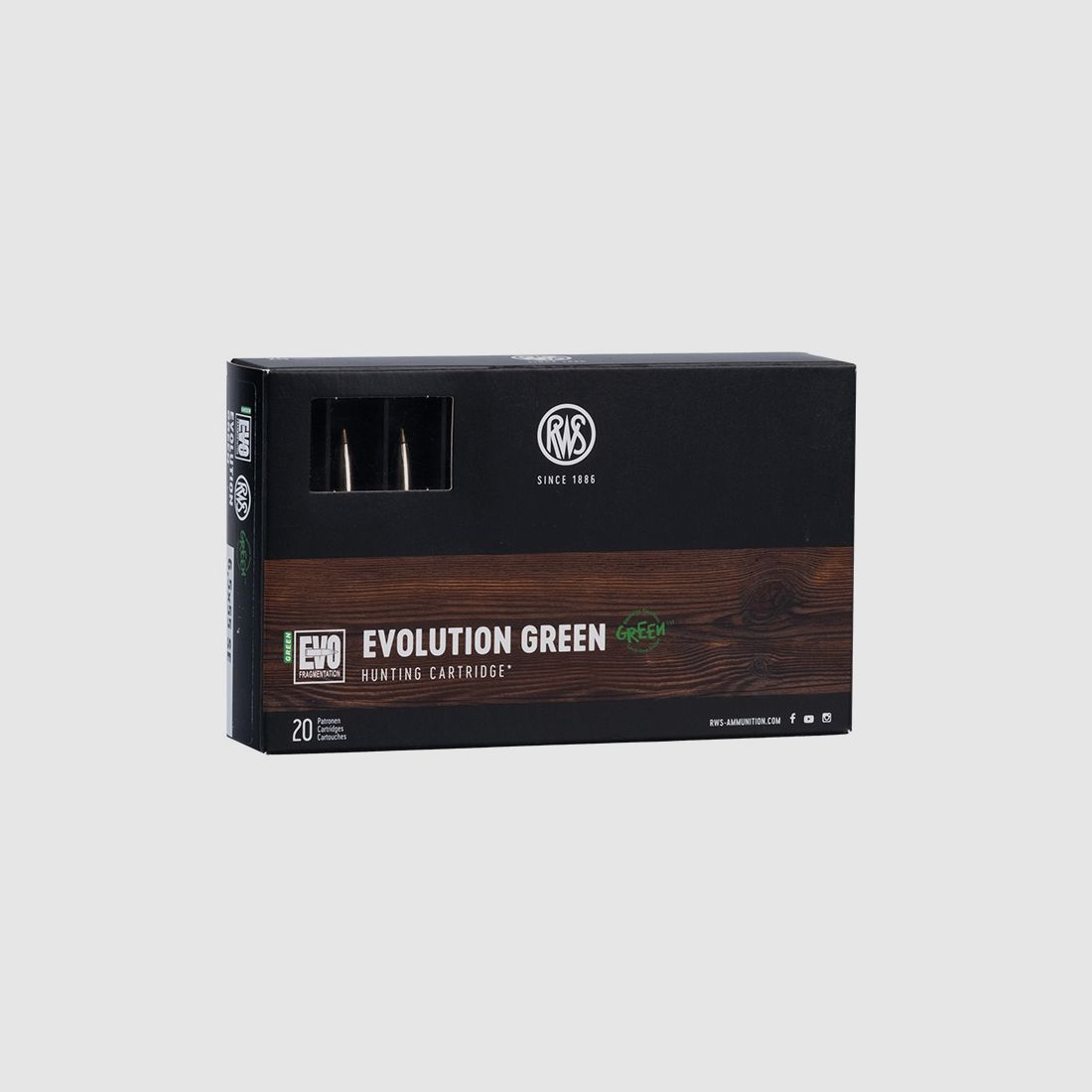 RWS 6,5X55 Evolution Green 6,0g/93grs Büchsenpatronen Bleifrei