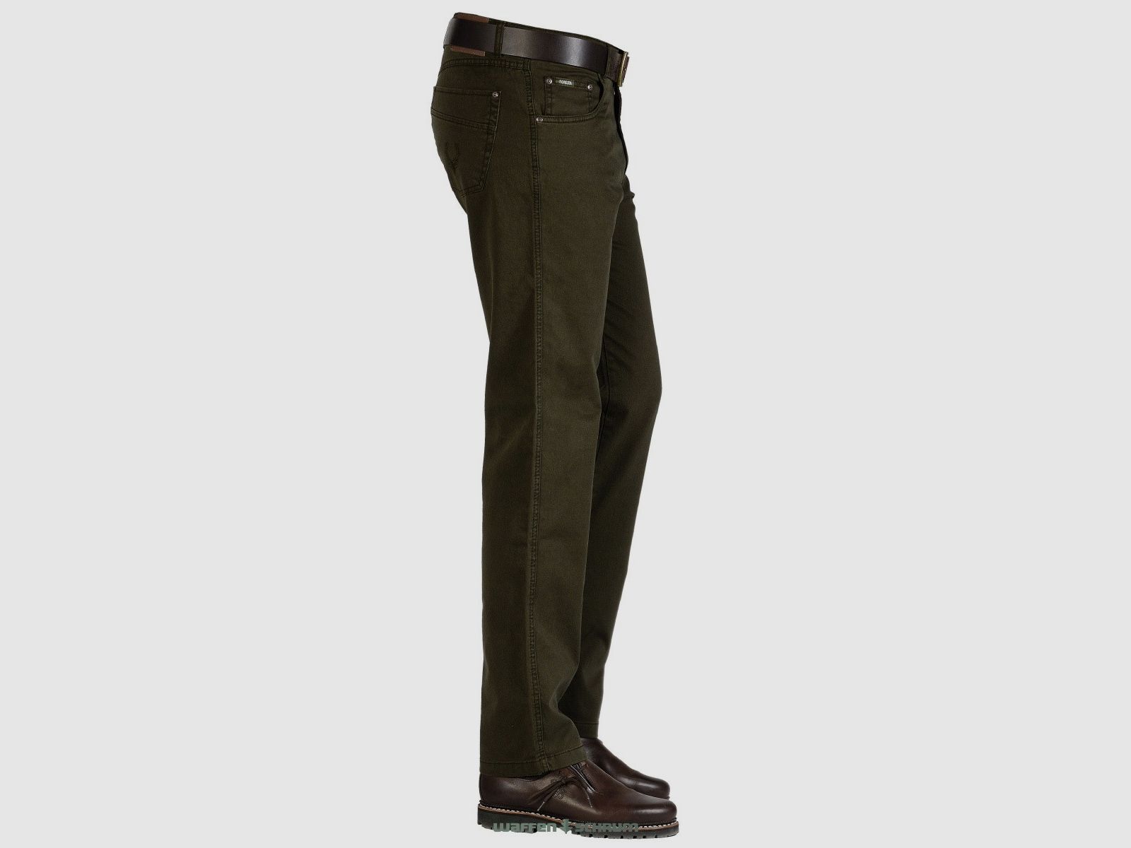 Foresta jeans five-pocket with embroidery hunting olive