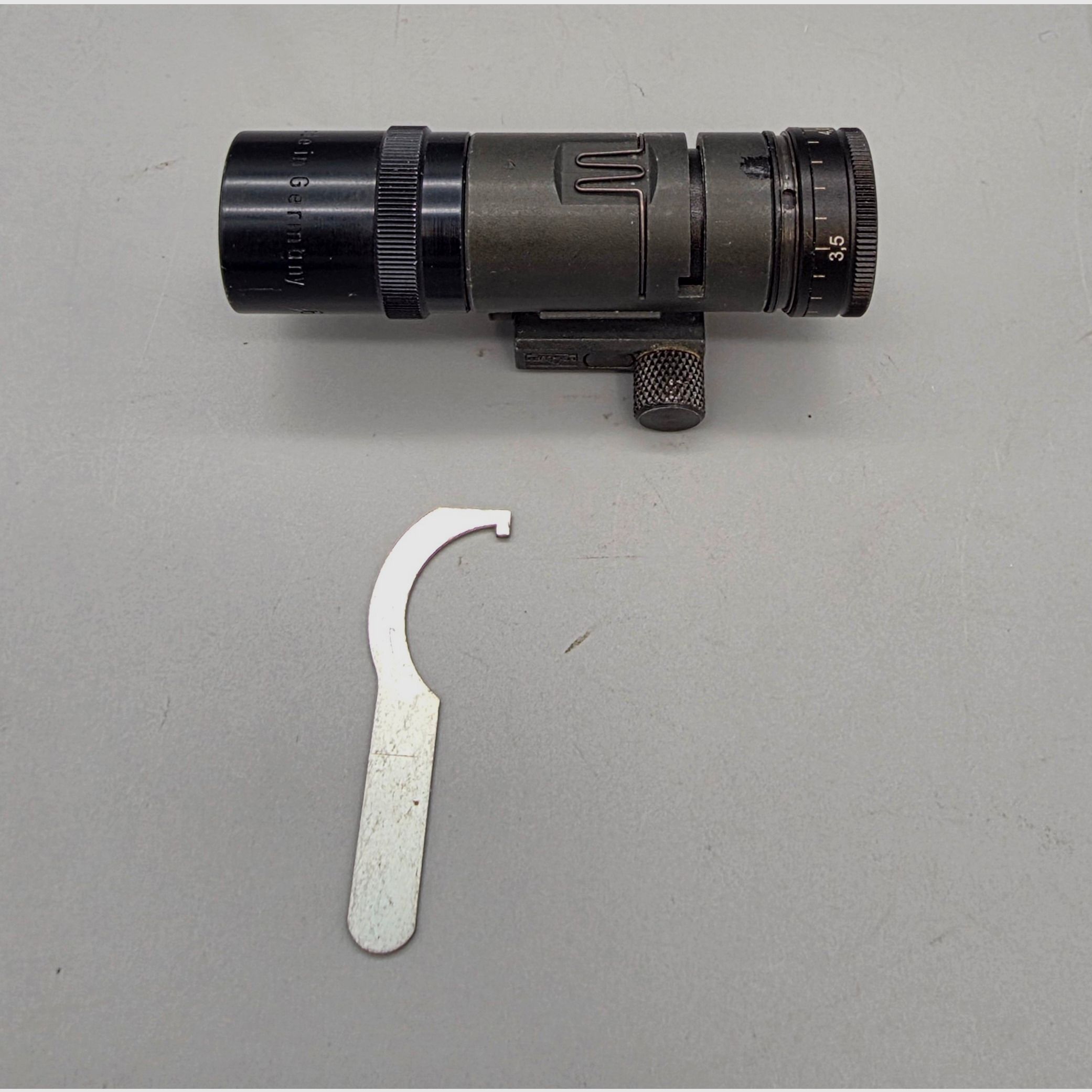 Tunneled front sight Anschütz with adjustable front sight ring with adapter