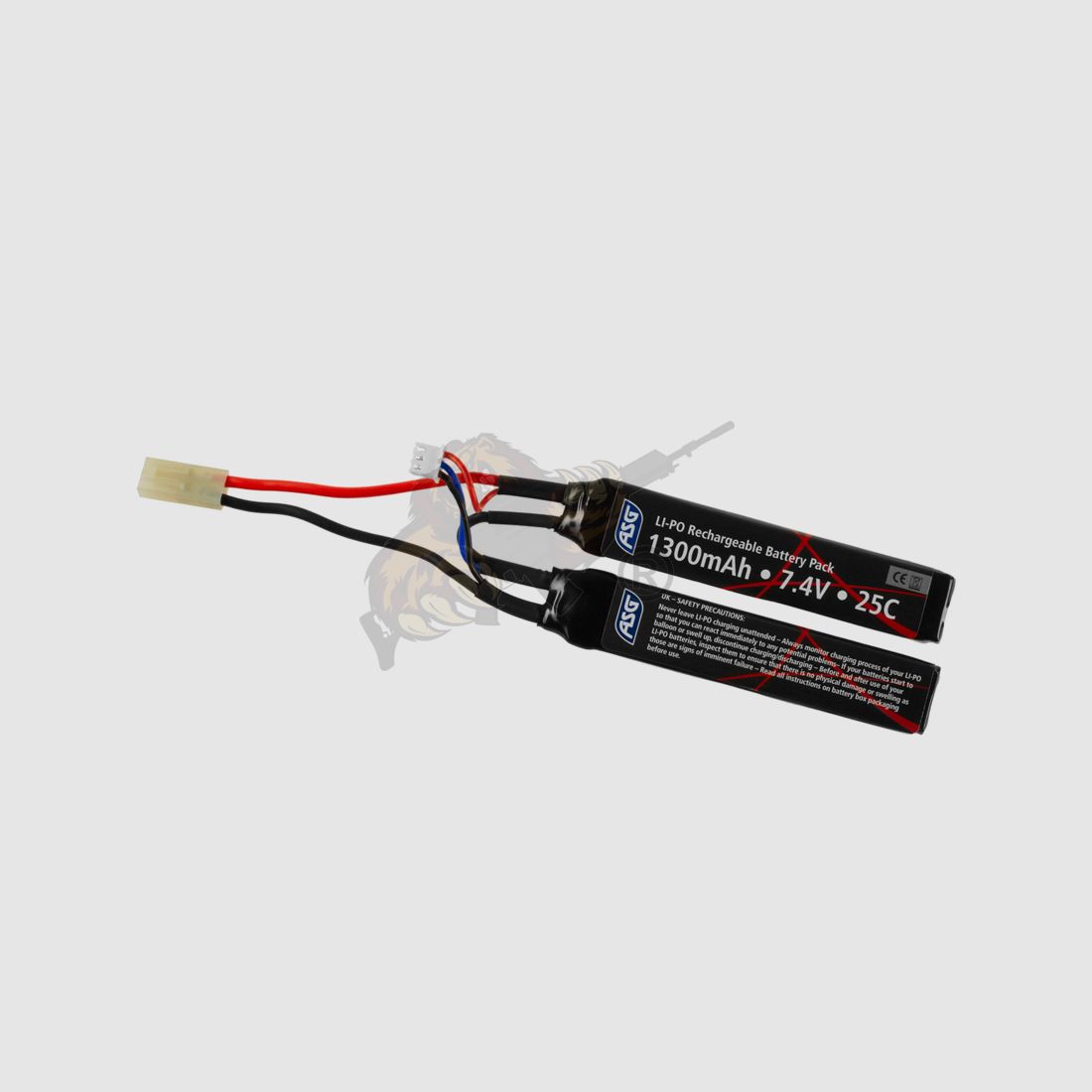 ASG Airsoft LiPo Akku 7.4V 1300mAh, 25C Zweiteilig - Gen.2