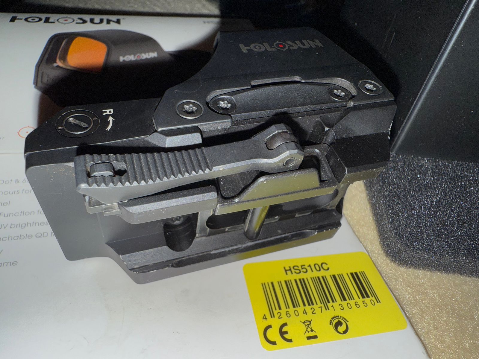 HOLOSUN HS510C mit Picantinny Adapter komplett mit Box