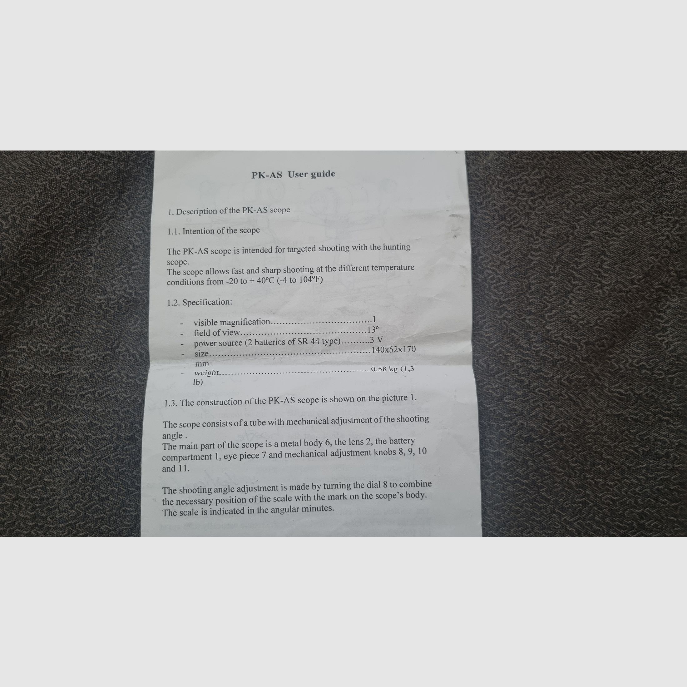 Collimatore russo BelOMO PK-AS per Ak74 Kalashnikov, SVD Dragunov +++ URSS mirino a punto rosso +++