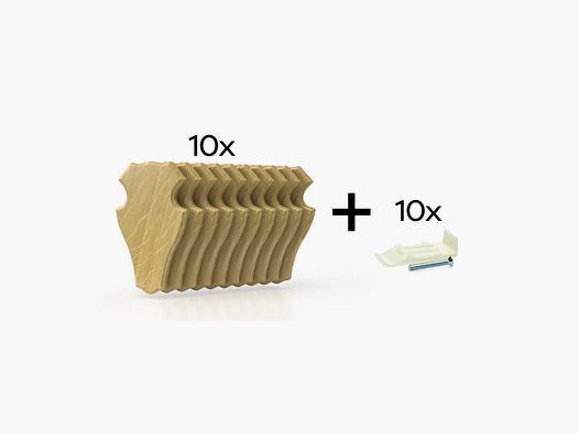 Pack mit 10 Trophäenschildern 19x12 cm + 10 Kunststoffständer - Claires