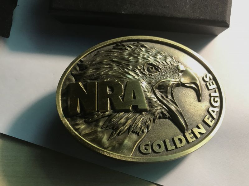National Rifle Association, NRA, Golden Eagles Gürtelschnalle, mit box
