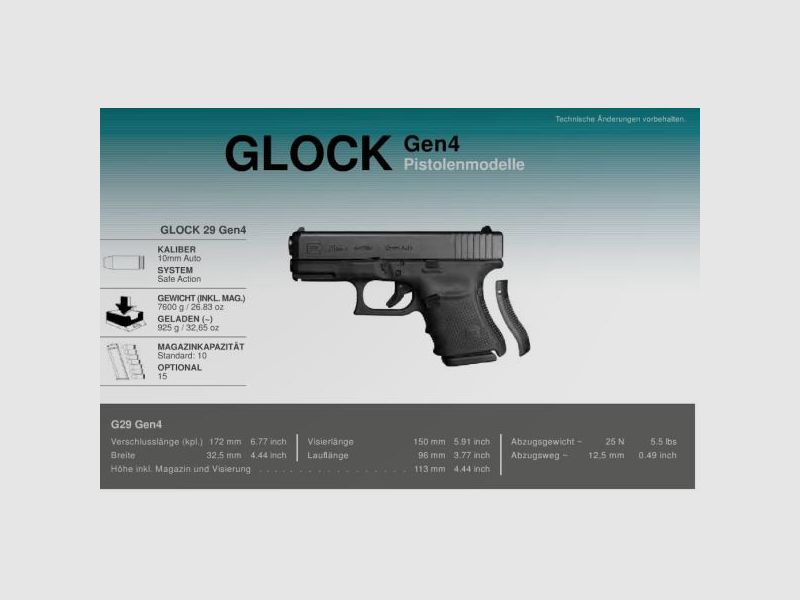 GLOCK Pistole Mod. 29 Gen4 10mmAuto